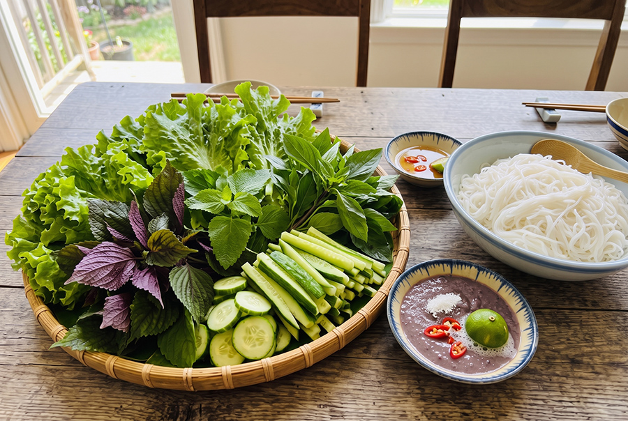 Bún đậu ăn với gì
